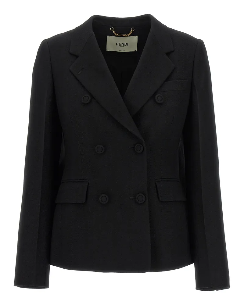 Fendi Double Breasted Blazer Black