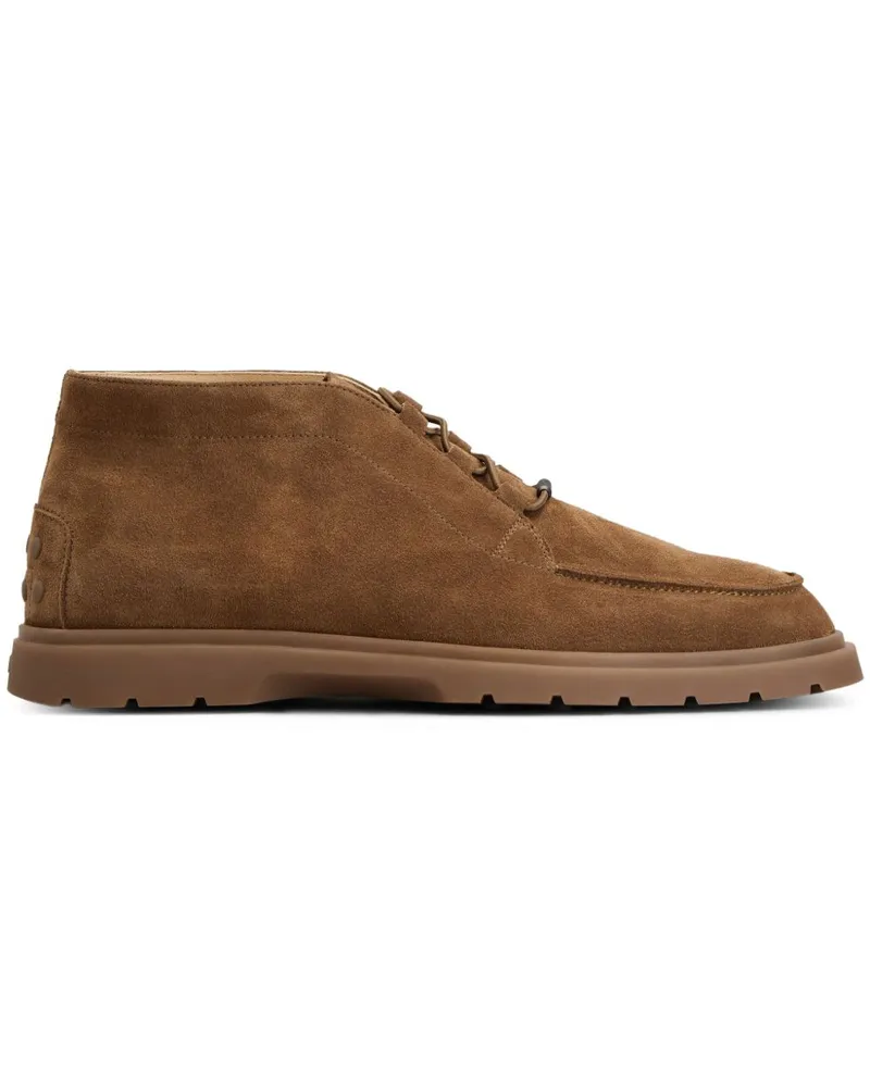 TOD'S Tod 's Wildleder -Leder -Knöchelstiefel Leather