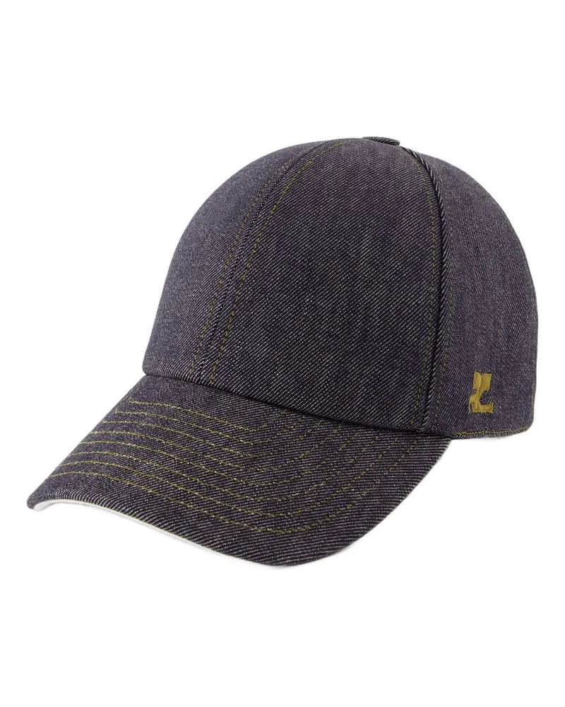 Courrèges Signature Denim Cap Courreves Baumwollgrau Grau