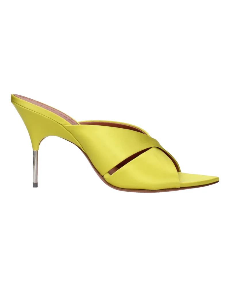 Amina Muaddi Samantha Frauen's Sandalen Grün/Limetten-Satin -