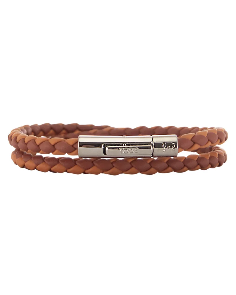 TOD'S My Colors 2 Drehen Sie Lederarmband Orange