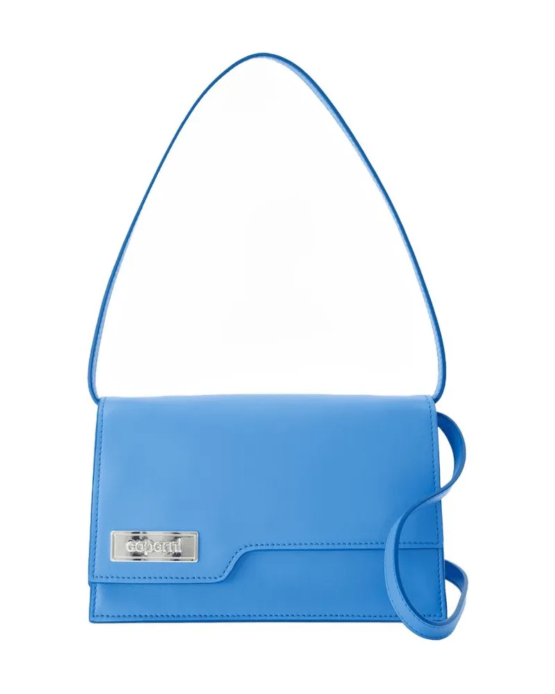 COPERNI Mini Ordnertasche  Lederblau Blau