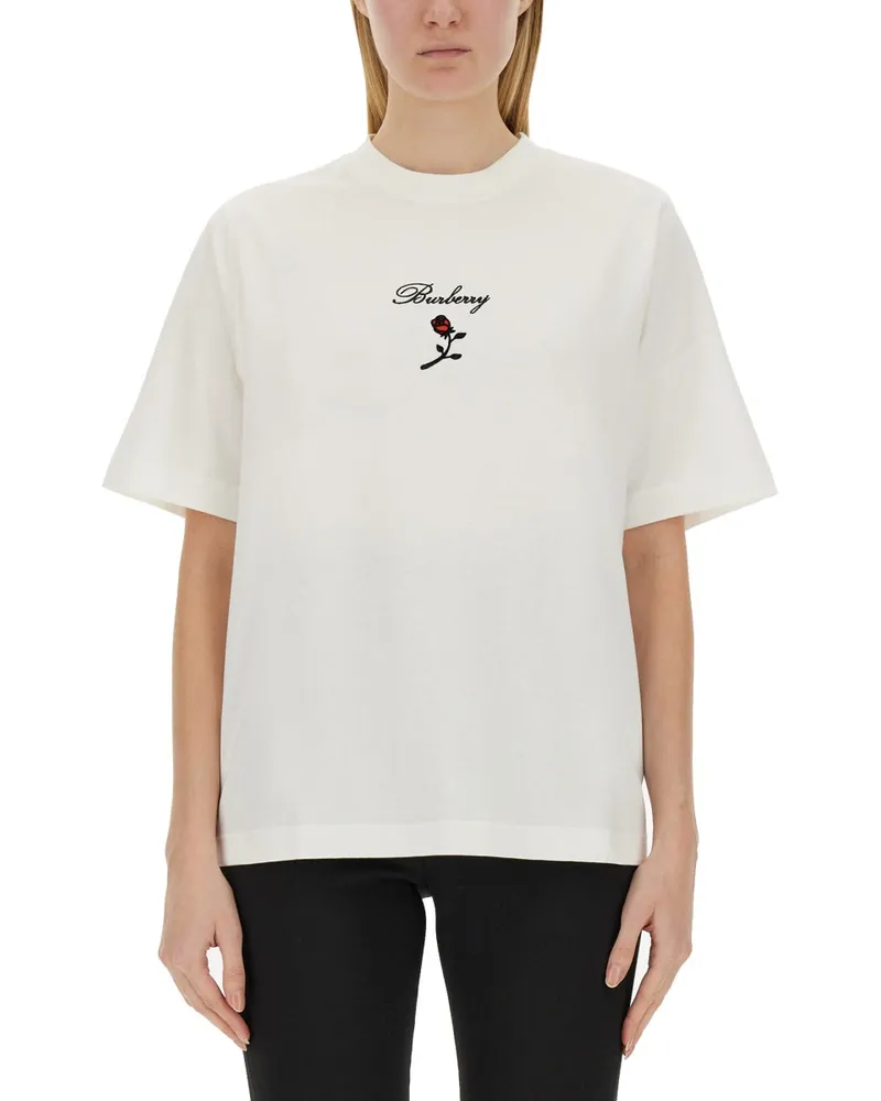 Burberry T -Shirt mit Logo White