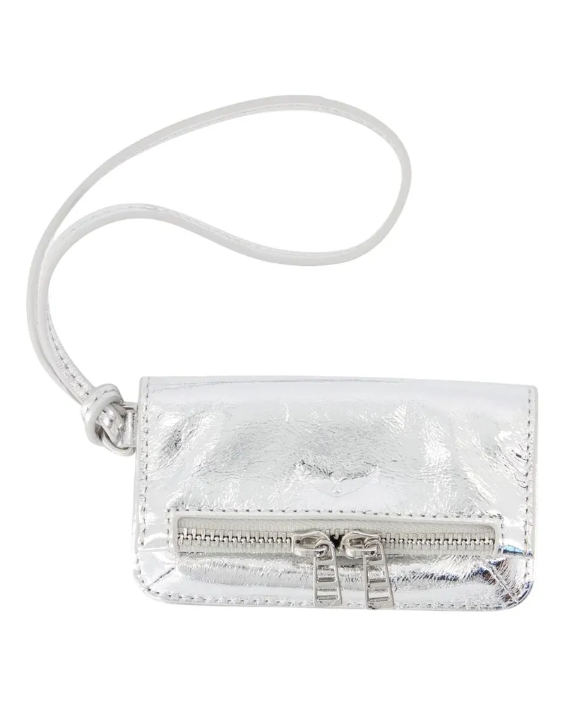 Zadig & Voltaire Rock Keyring -Kartenhalter  Leder Silber Silber