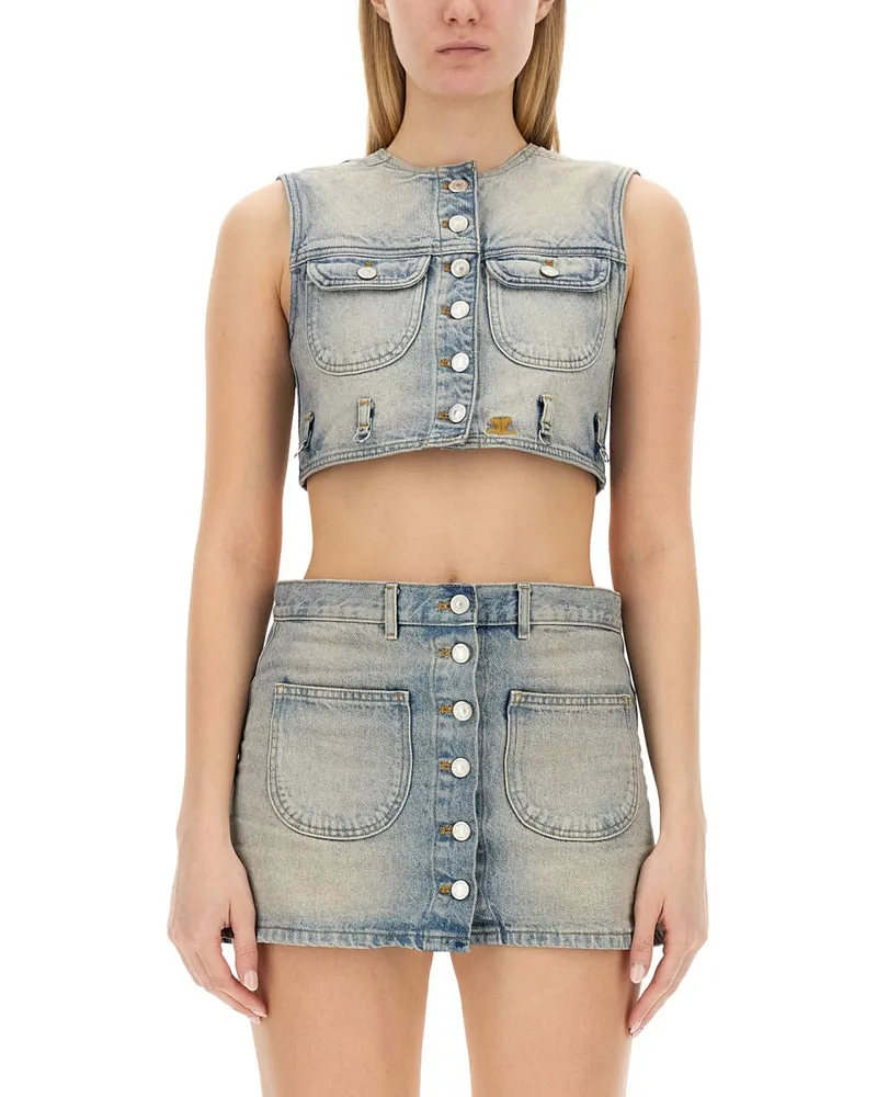 Courrèges Courreves Top Cropped Denim