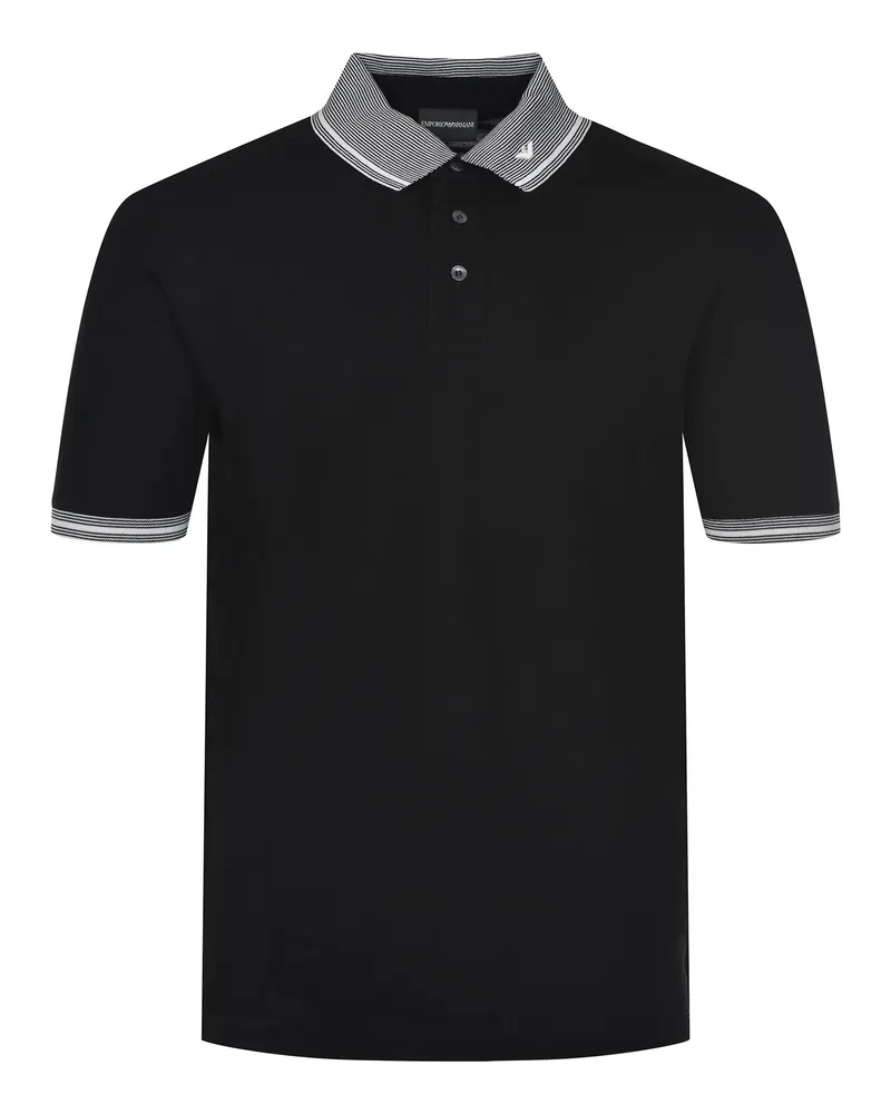 Emporio Armani Hemd aus Piqué Black