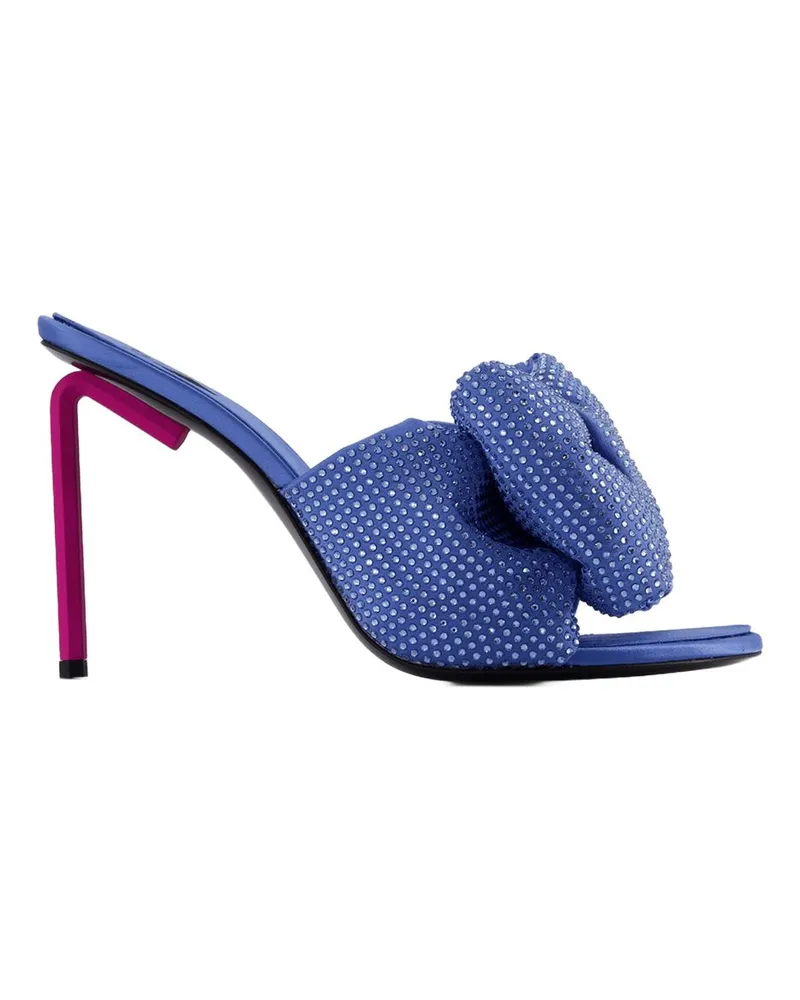 OFF-WHITE Allen Bow Strass Pop Maultiere in Blau/Pink Blue