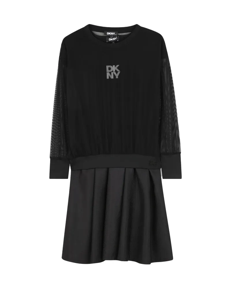 DKNY 2 in 1 Kleid mit Logo Black