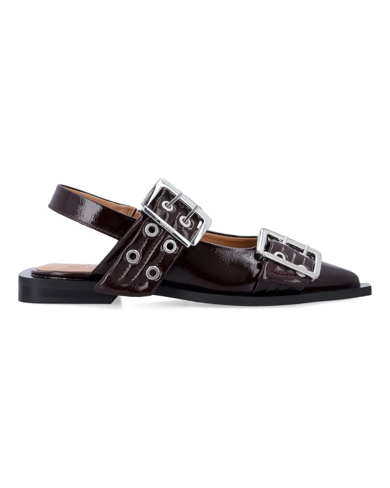 Ganni flache Schuhe lila Purple