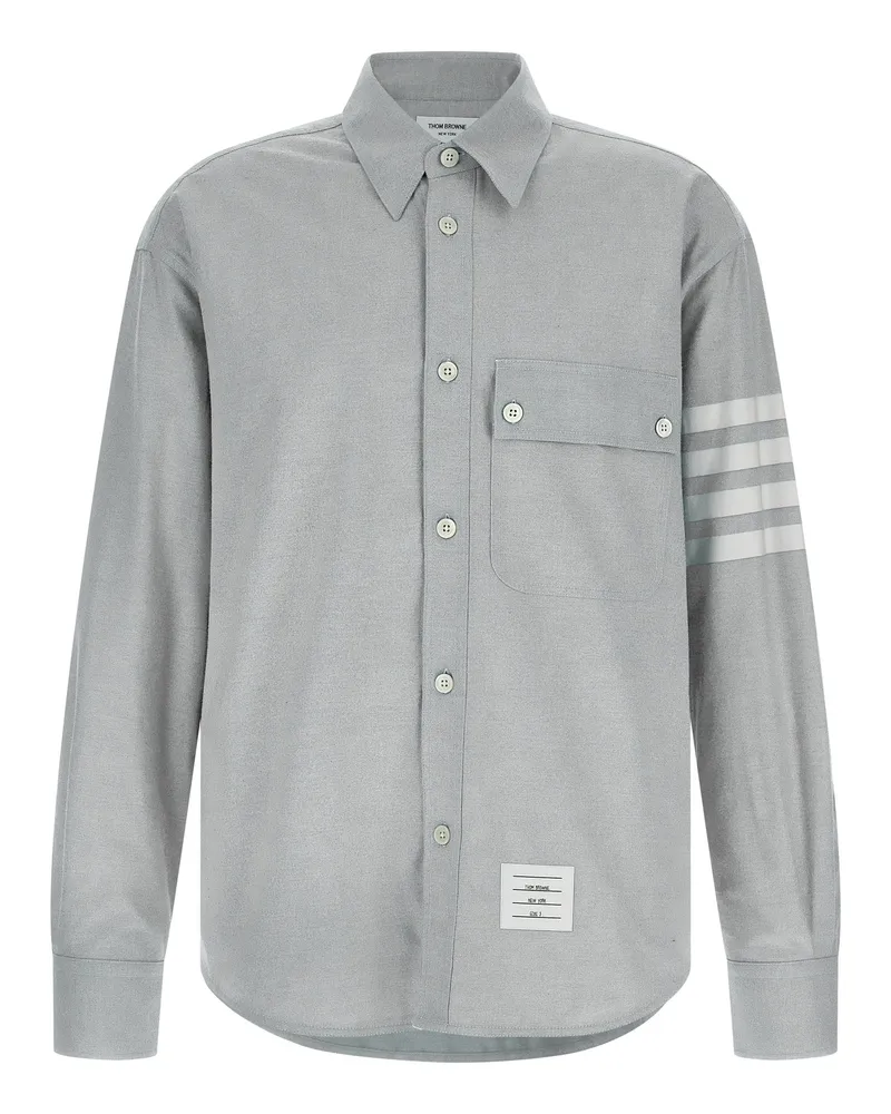 Thom Browne Bar' Flanellhemd Gray