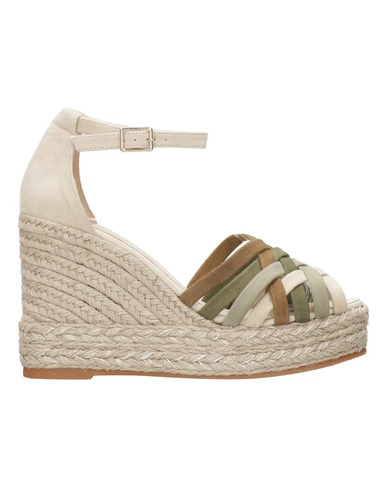 Espadrilles Sandalen Verde+beige