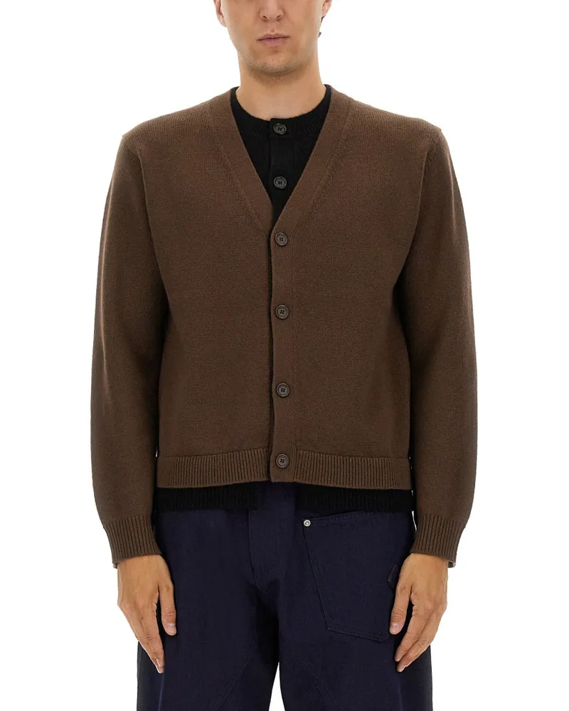J.W.Anderson JW Anderson kontrastierende Layered Cardigan Brown