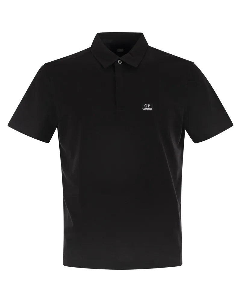 C.P. Company Stretch Cotton Piqué Polo Shirt Black