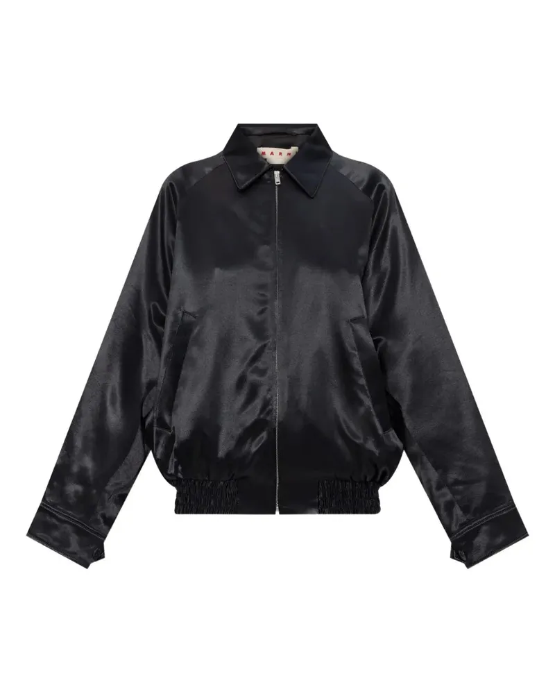 Marni Satin Bomberjacke Black