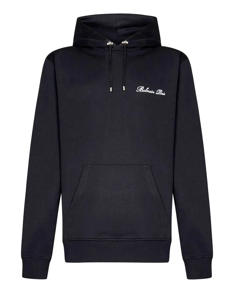 Balmain Cotton Logo Sweatshirt Black