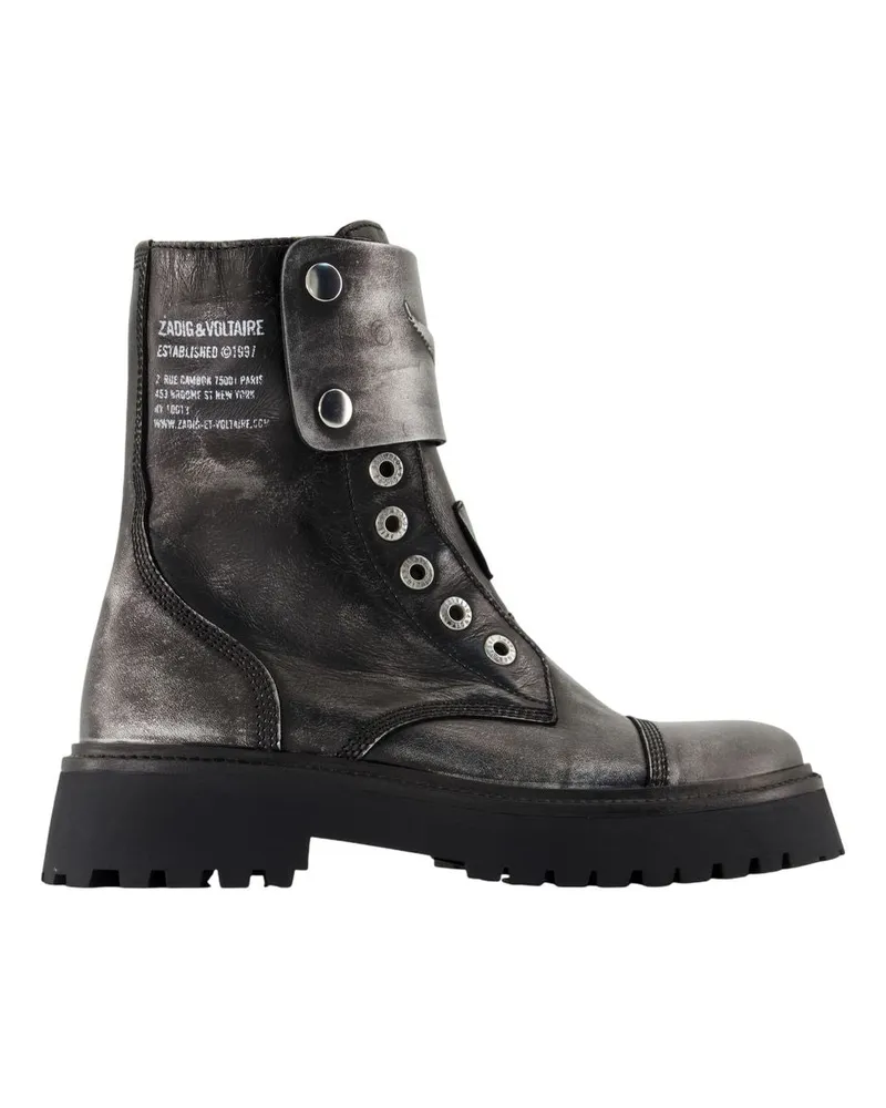 Zadig & Voltaire Joe Schnelle Knöchelstiefel  Leder schwarz Black