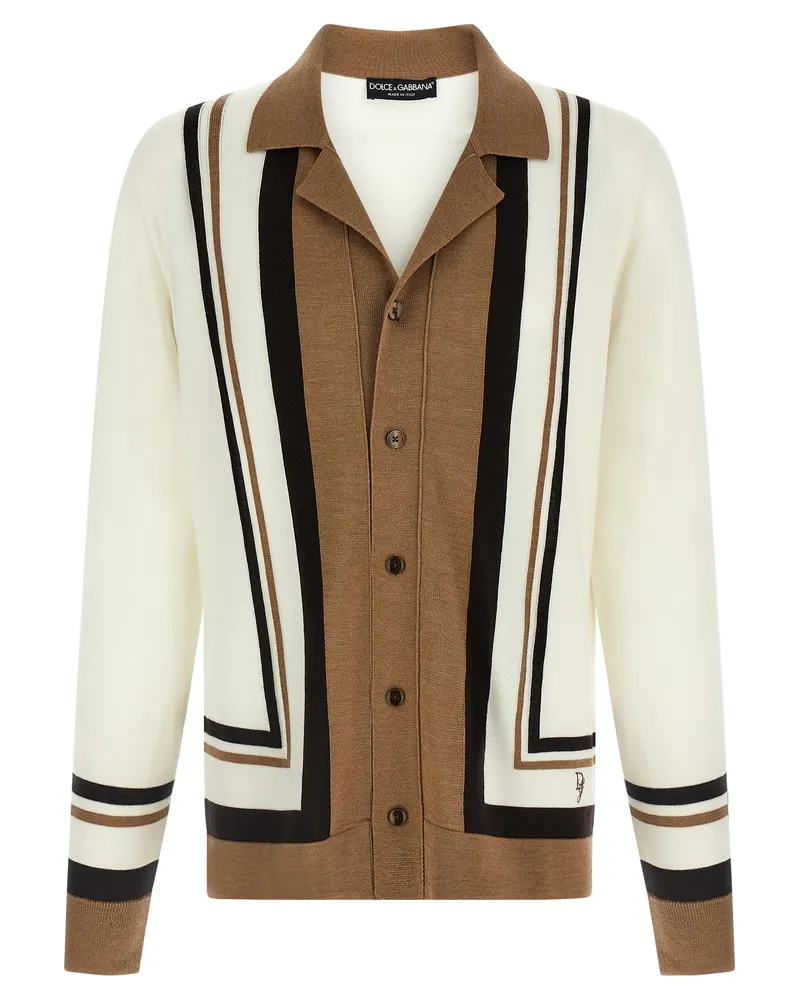 Dolce & Gabbana Logo Stickerei Strickjacke Multicolor