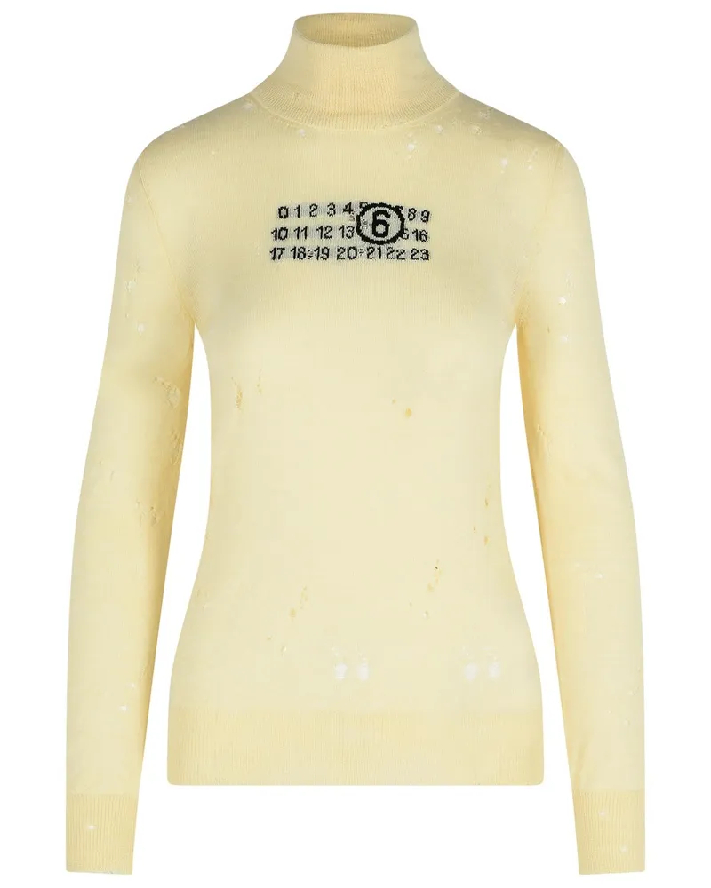 Maison Margiela Creme Virgin Wollschildkragenpullover Pullover Cream