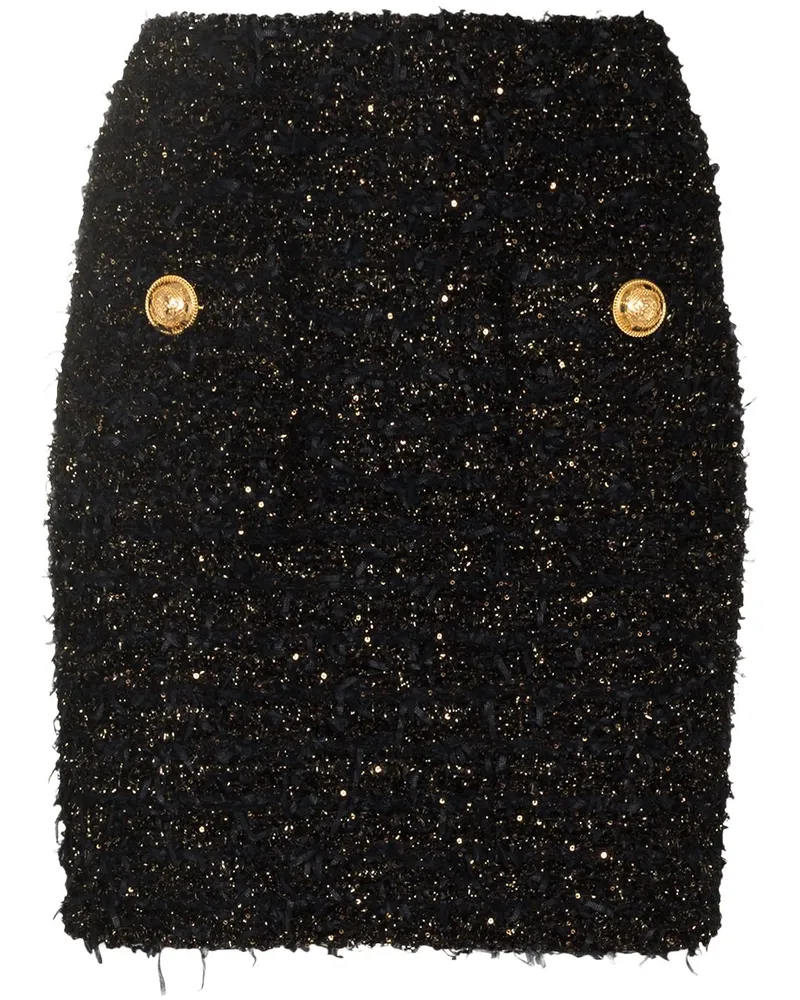 Balmain Tweed Minirock Black