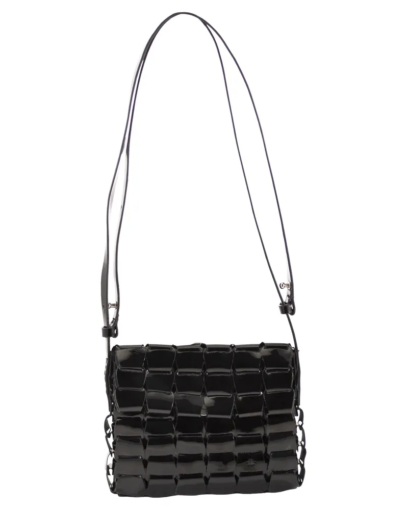 Dragon Link Pochette gewebte Ledertasche Black
