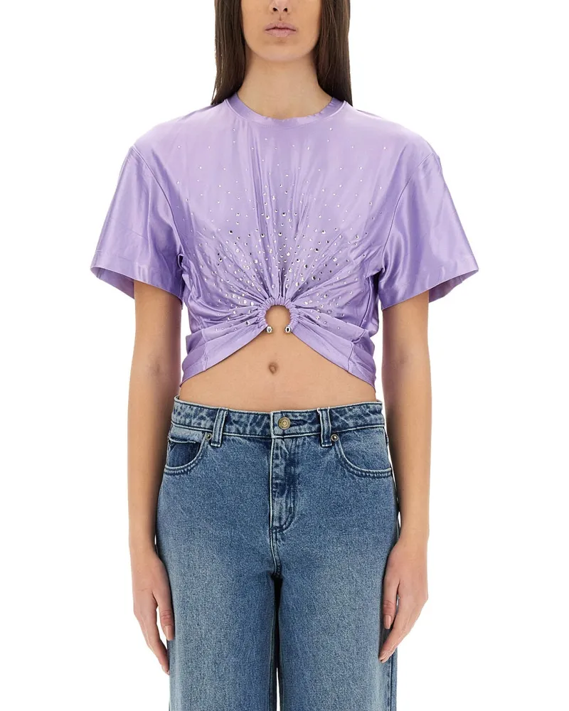 Paco Rabanne beschnittenes T -Shirt Lilac