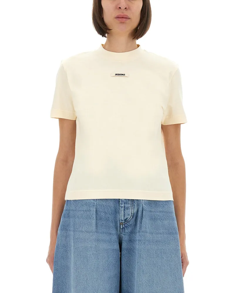 Jacquemus das Grosgrain -Hemd Ivory