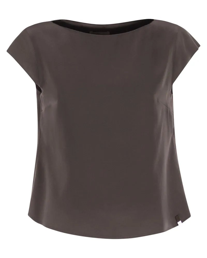 Herno Resort-Bluse aus Satin-Envers Dark