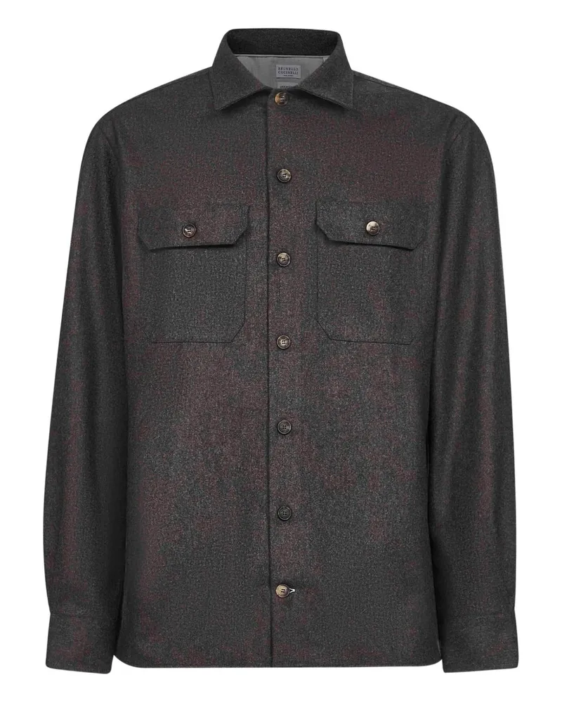 Brunello Cucinelli Wollhemd Brown