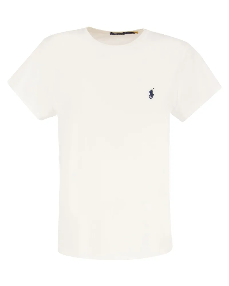 Ralph Lauren Crewneck Baumwoll -T -Shirt Weiss