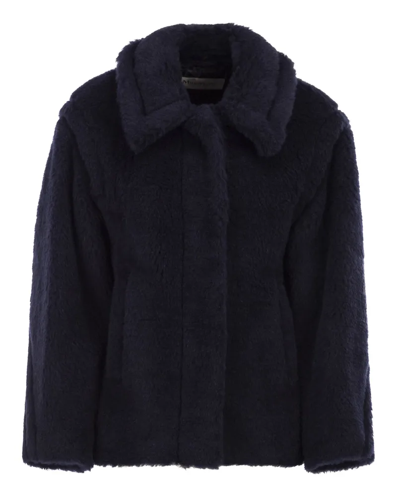 Max Mara Mxmfuggito Kurzmantel aus Teddystoff aus Alpaka, Wolle und Seide Night