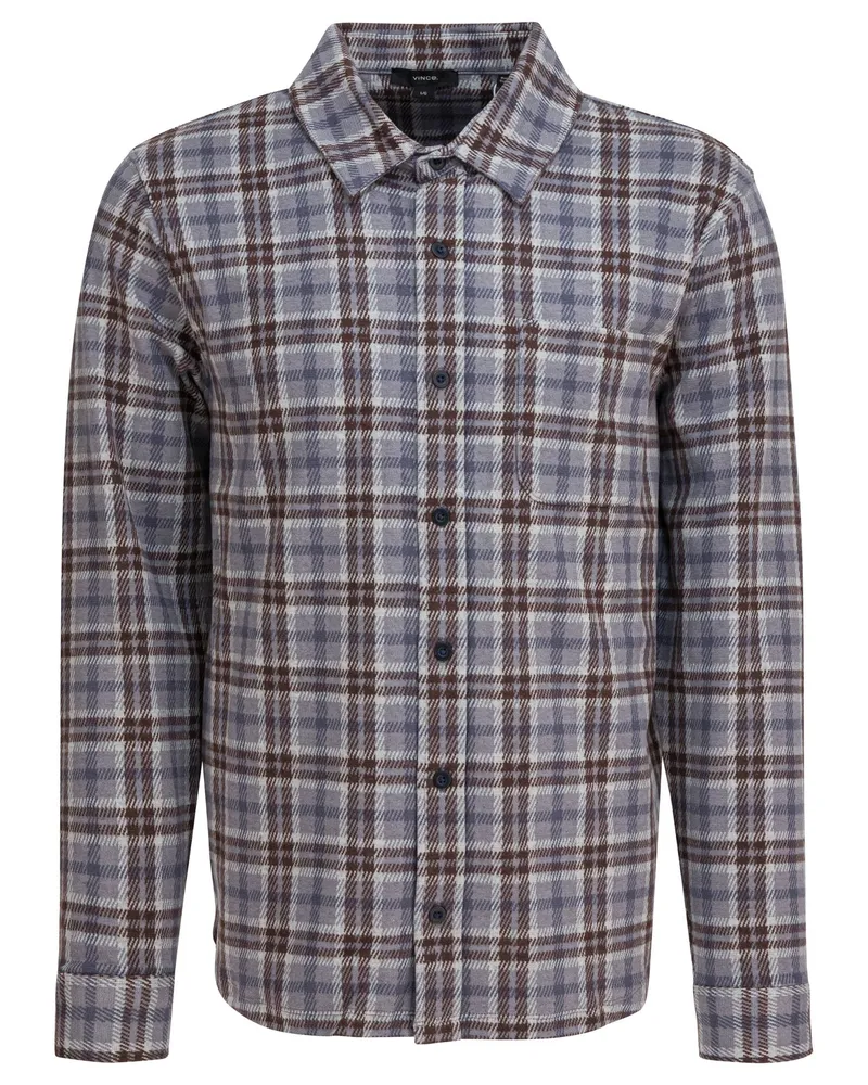 Vince Karierte Overshirt-Jacke Grey