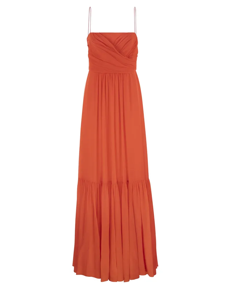 Max Mara Pioppo drapiert Georgette Kleid Orange