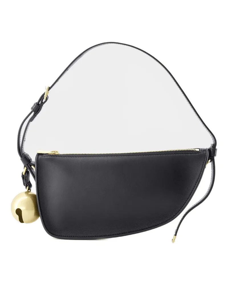 Burberry Schild Schlinge Mini Umhängetasche  Leder schwarz Schwarz
