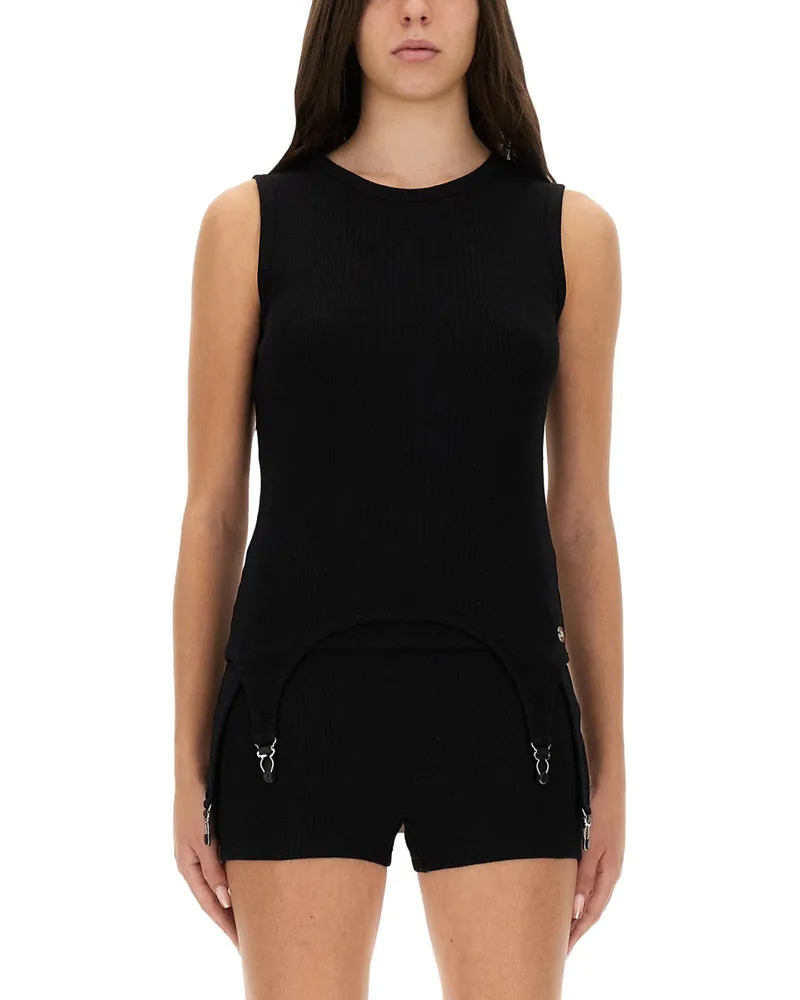 Jean Paul Gaultier Top mit Strumpfbanddetails Black