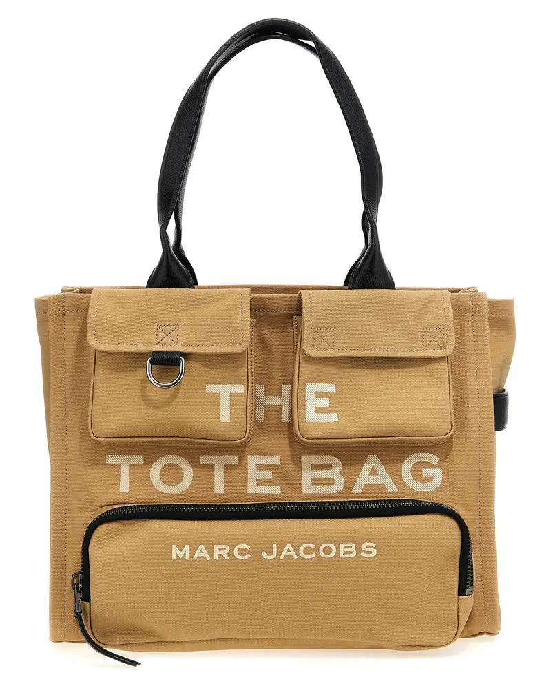 Marc Jacobs Die Einkaufstasche der Fracht -Leinwand große Tasche Beige