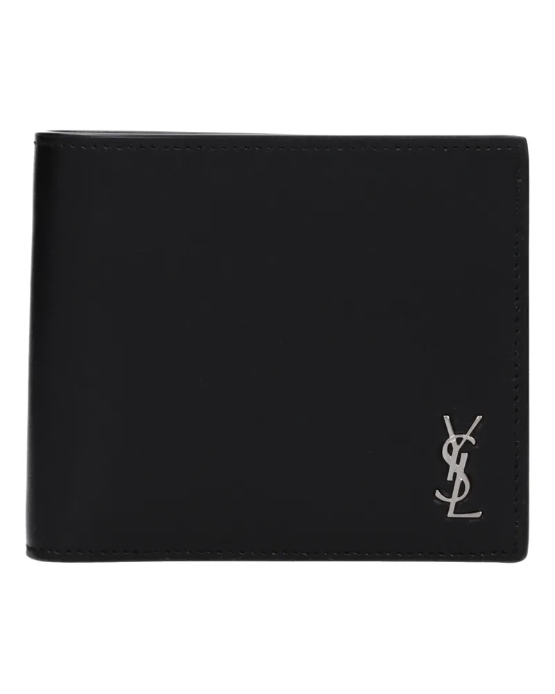 Saint Laurent Herrens Geldbörse aus schwarzem Leder -