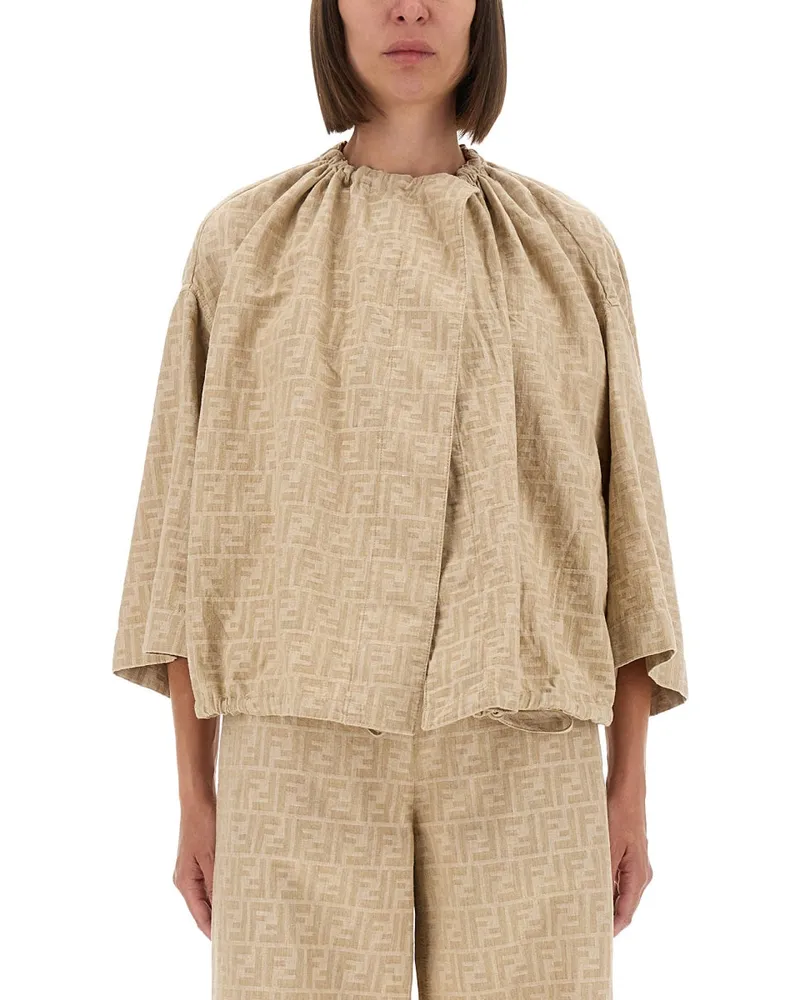 Fendi ff Chambray Jacke Beige