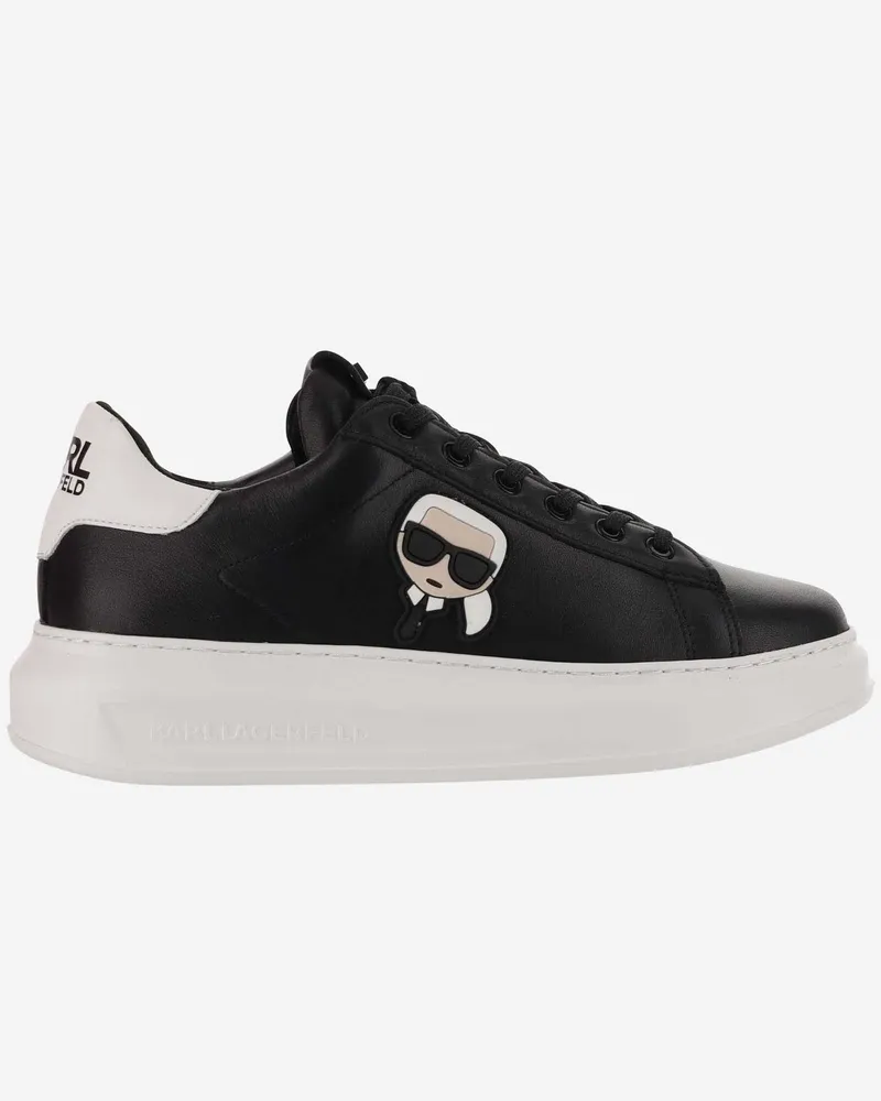 Karl Lagerfeld Leder -Sneaker mit Logo Black