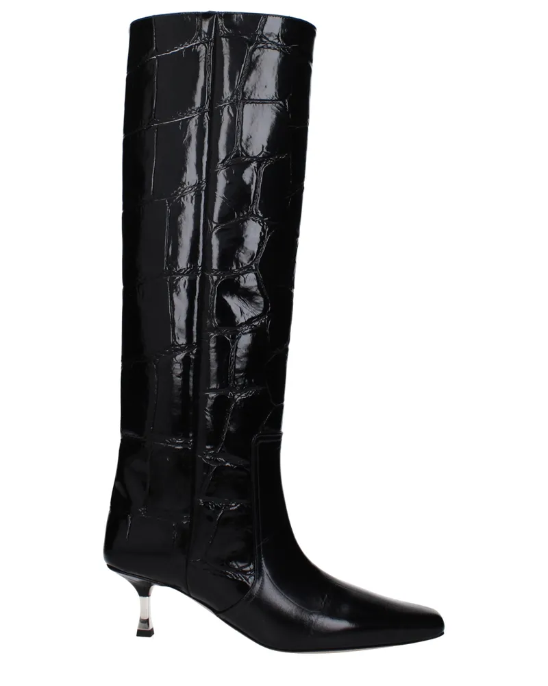 Paris Texas Bettina Damens Stiefel aus schwarzem Leder -