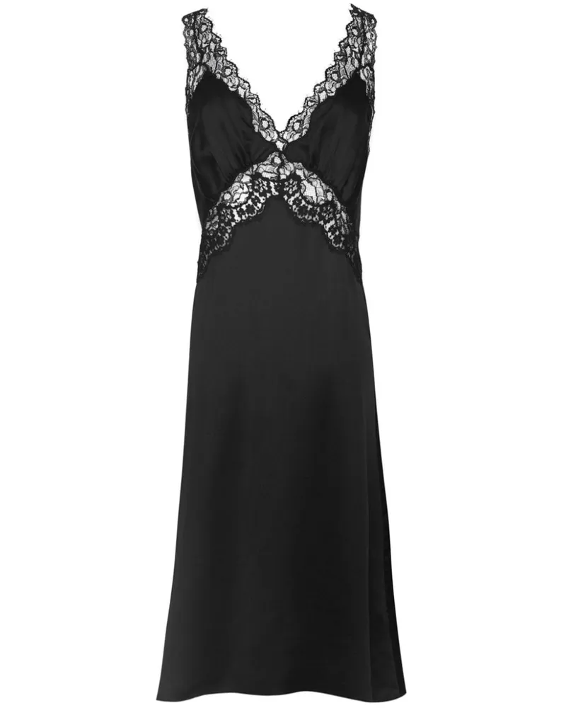 Saint Laurent Satin kurzes Kleid Black