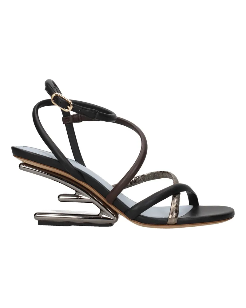 Fendi Damens Mehrfarbige Ledersandalen -