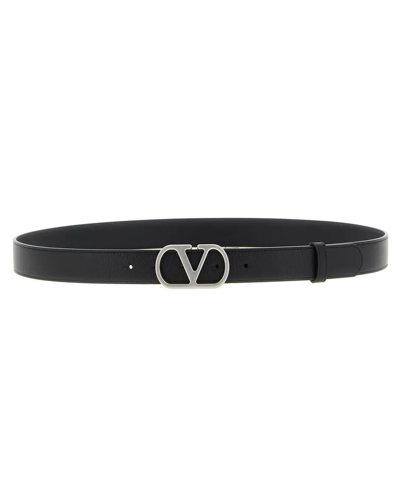 Valentino Garavani Valentino Garavani V Logo Signaturgürtel Black