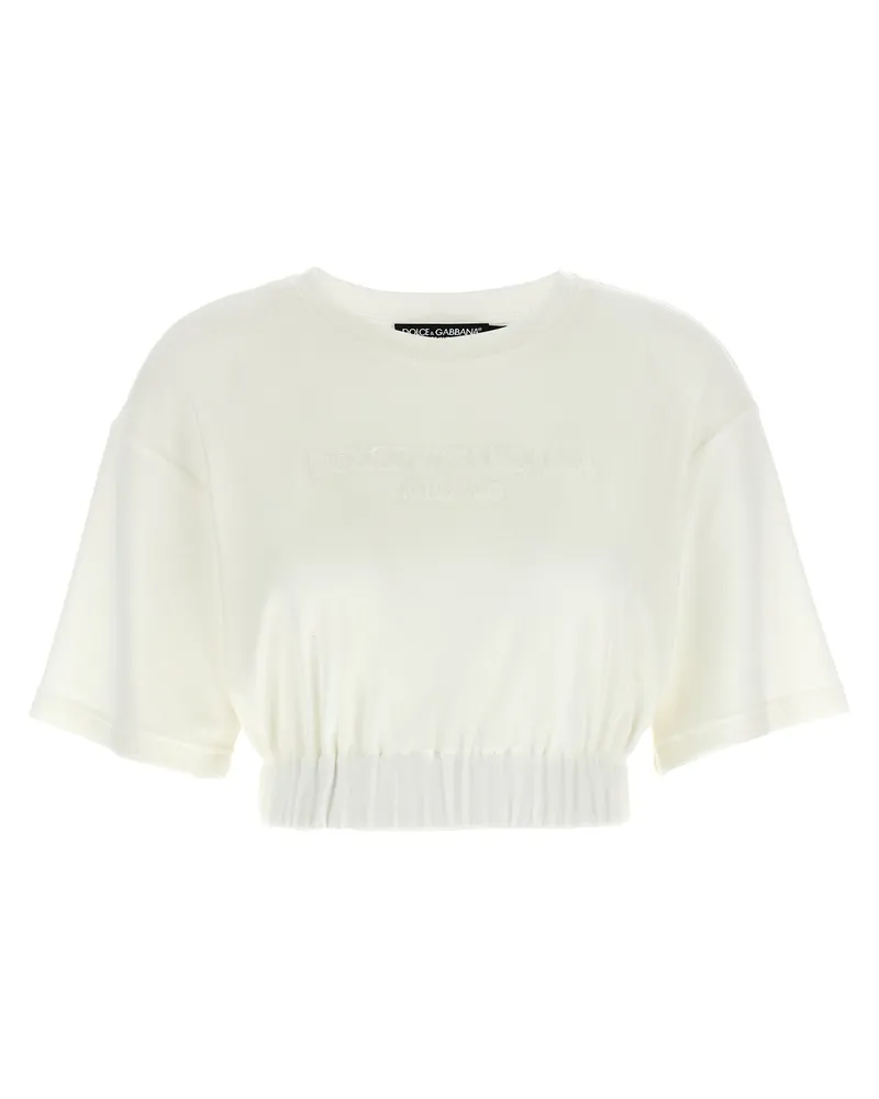 Dolce & Gabbana Logo Chenille Top White