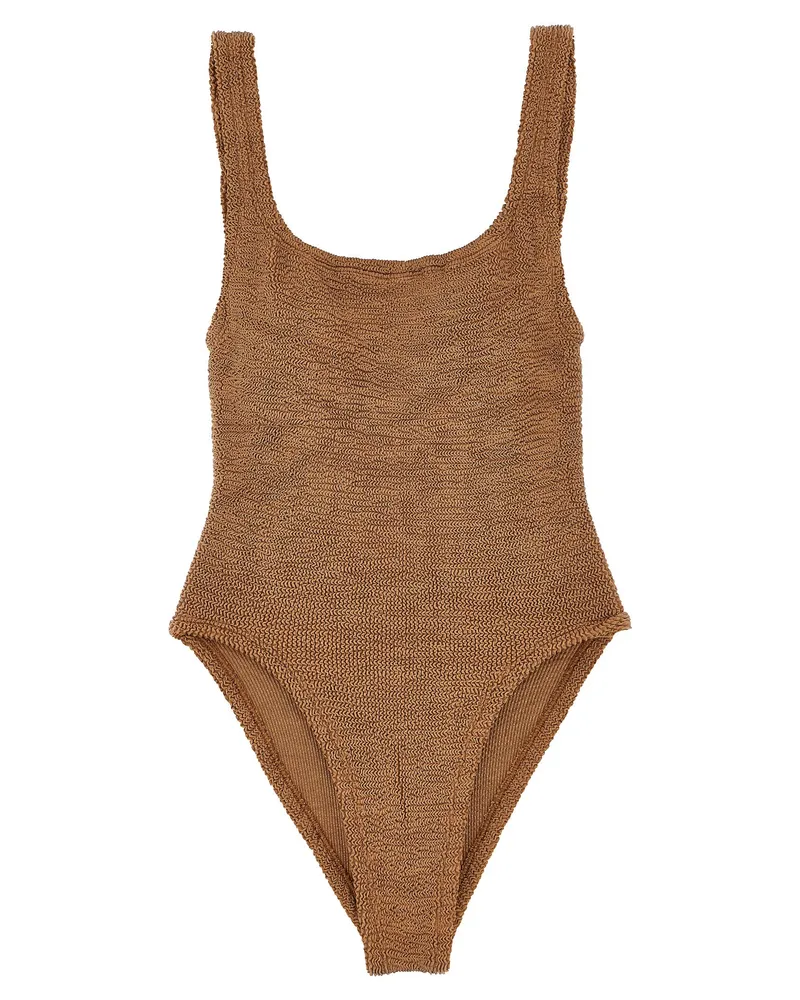 Hunza G Square Neck' ein Stück Badeanzug Brown