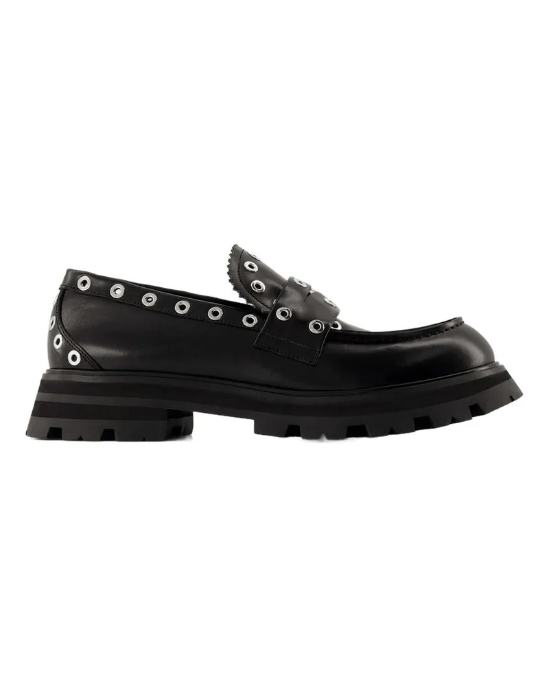 Alexander McQueen Wandertuafer  schwarzes Leder Black
