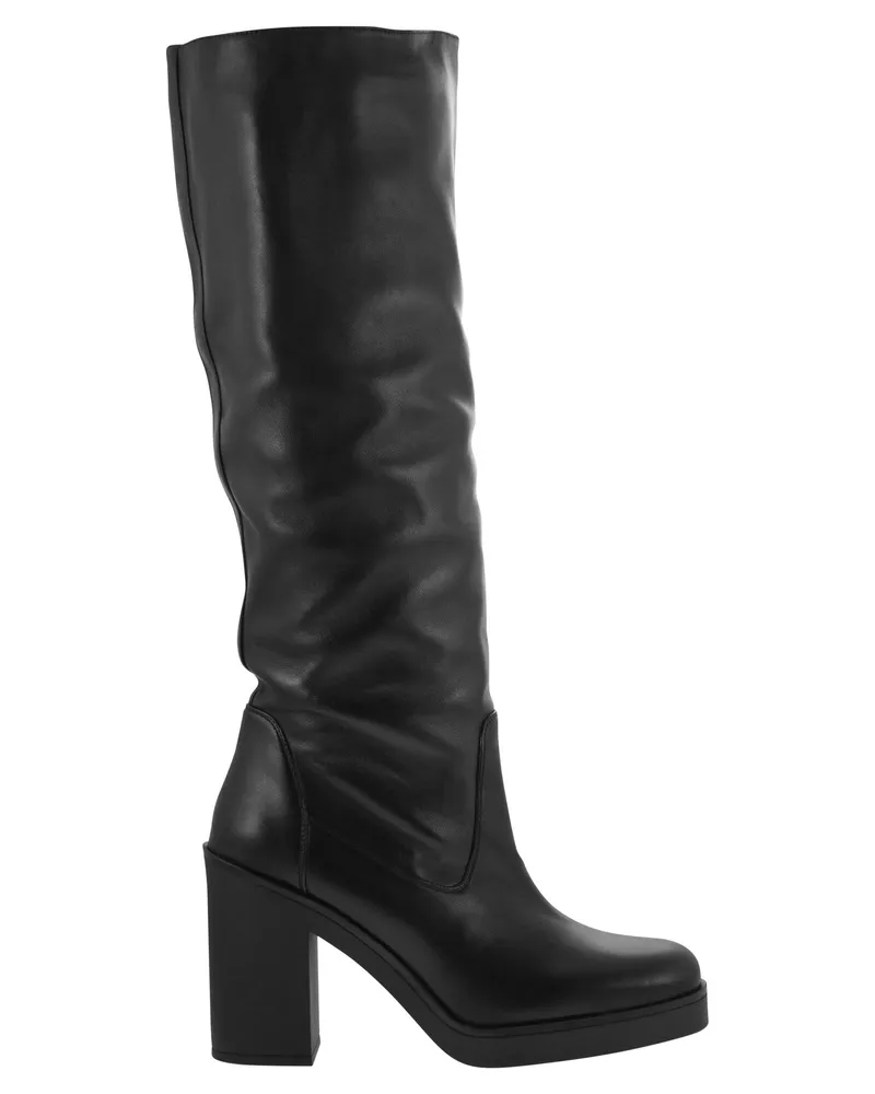 Stuart Weitzman Bethenny 80 Lederstiefel Black