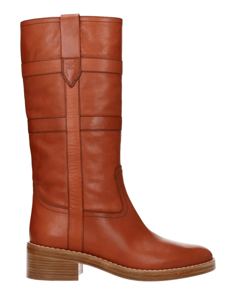 Celine Boots Frauen Lederbraun/Cognac -