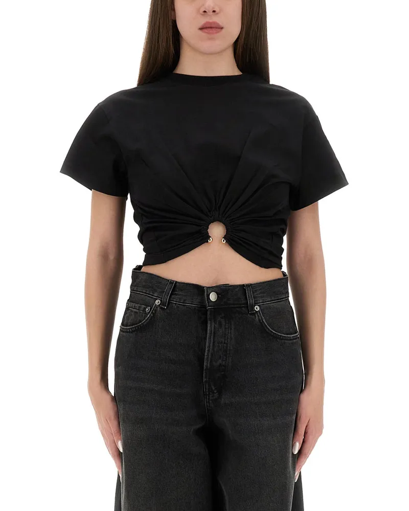 Paco Rabanne beschnittenes T -Shirt Black