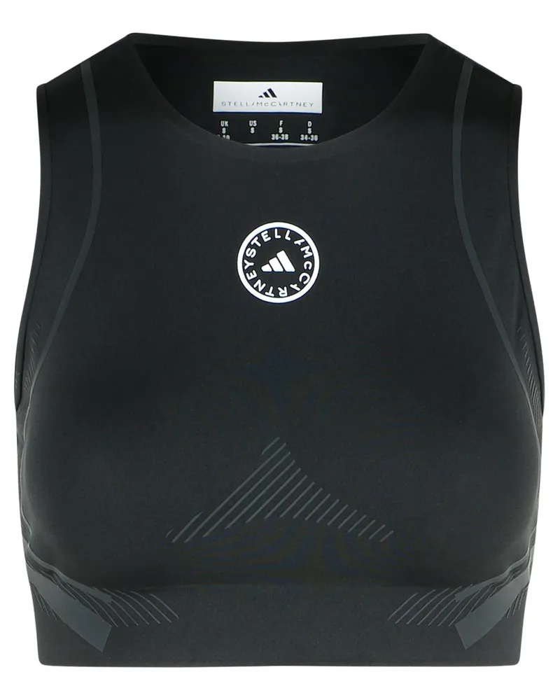 adidas Adidas von Stella McCartney Black Polyester Mischung Crop Top Black