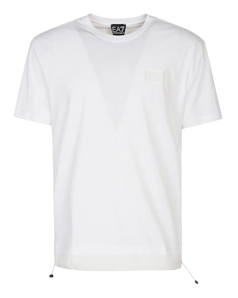 EA7 Logo Baumwoll -T -Shirt White